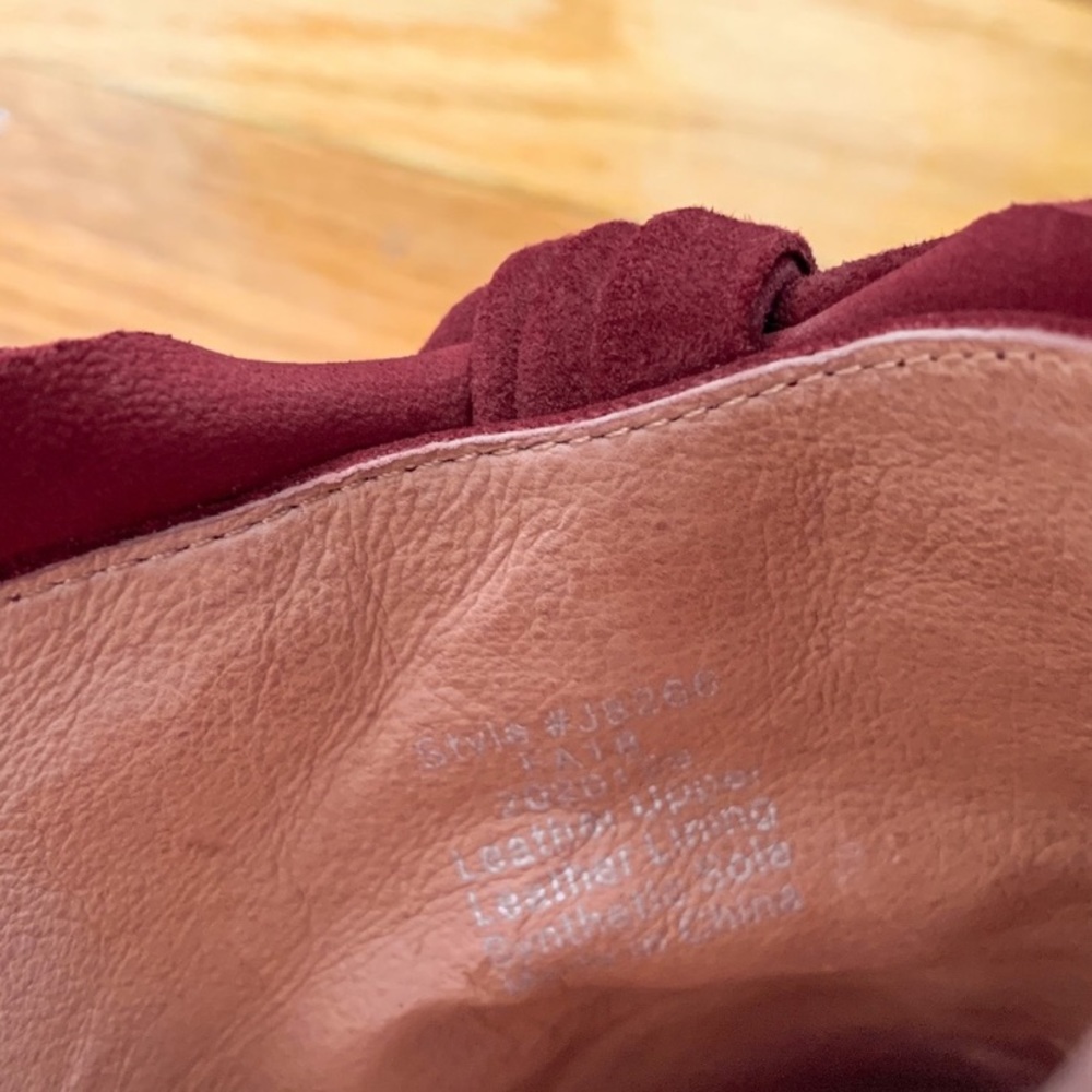 Madewell The Remi Bow Mule in Suede Pinot Noir Burgundy Slide Slip On 9 - Picture 8 of 8